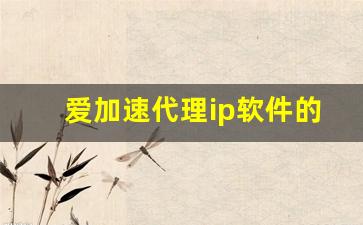 爱加速代理ip软件的优点_免费ip代理 安卓